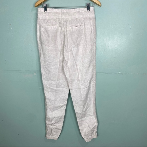 Athleta Cabo Linen Jogger Cream Micro Cheetah Sz 6 Tall 988237 - Picture 5 of 6
